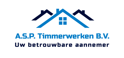 Het logo van A.S.P. Timmerwerken B.V., uw aannemer voor in Alkmaar